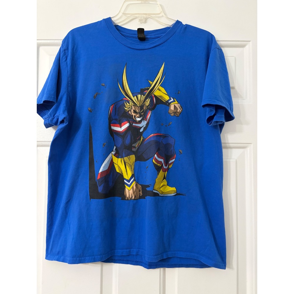 Anvil | My Hero Academia All Might Graphic Tee Large || Blue|